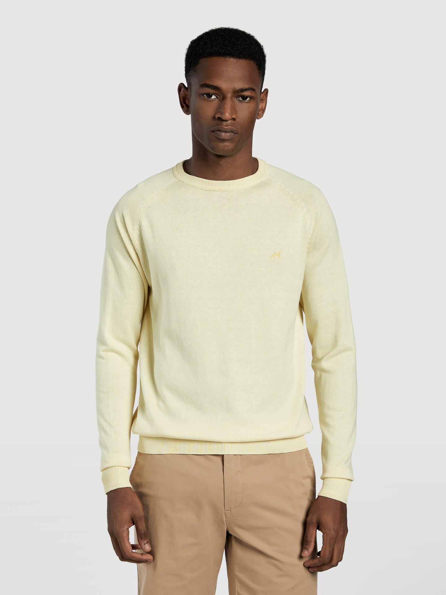Garment dye crew neck sweater