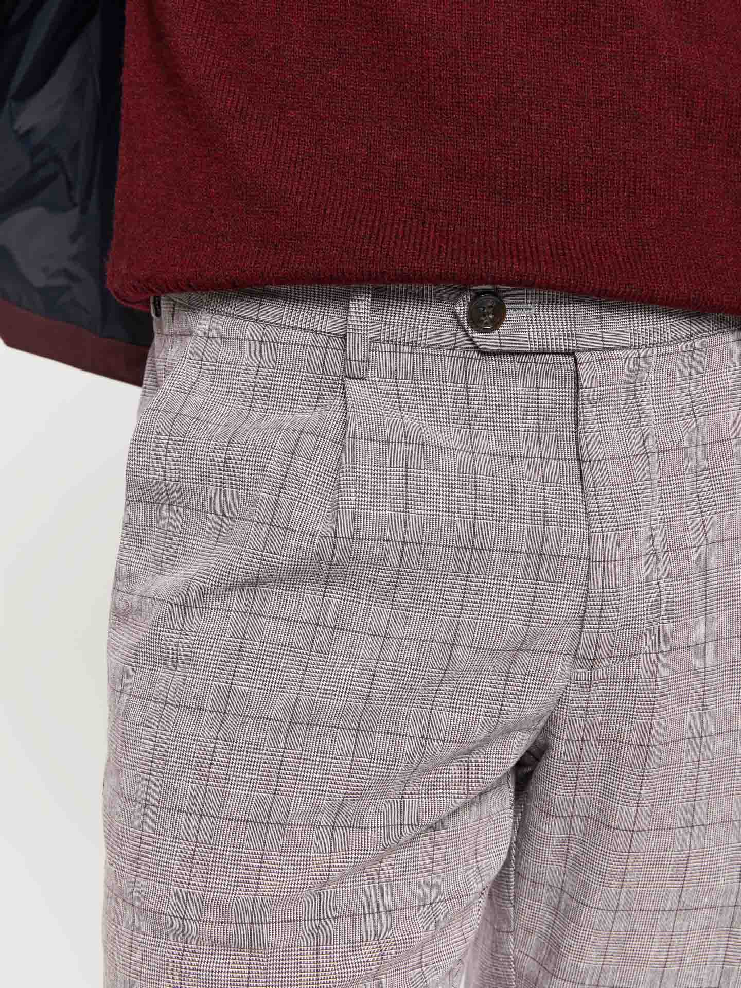 Slim fit garment dye prince of walles chino trousers