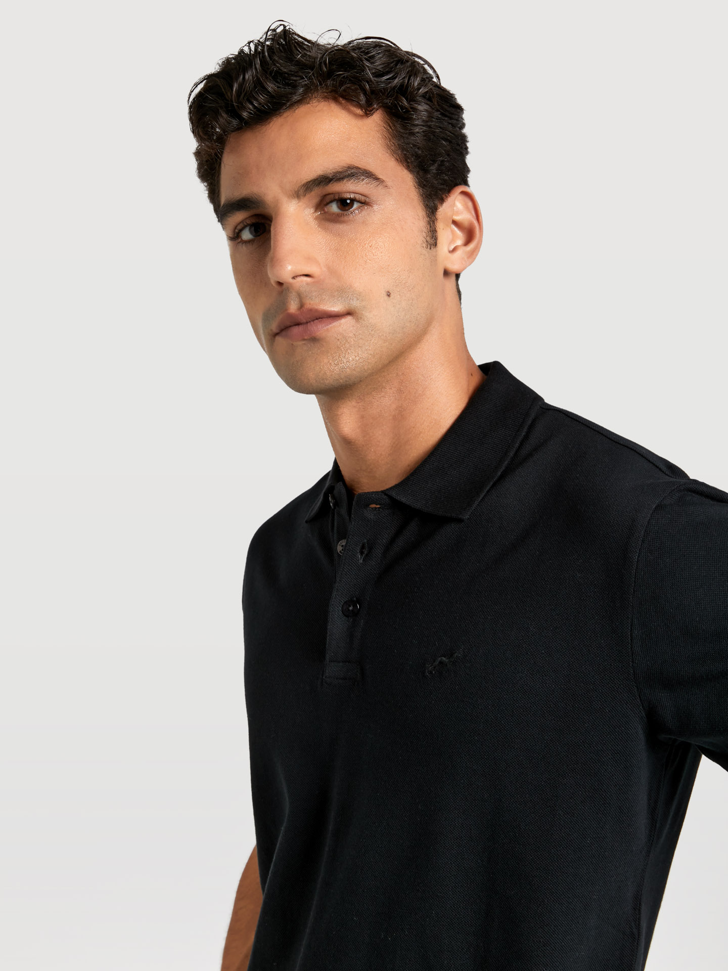 Regular fit basic piquÃ© polo shirt