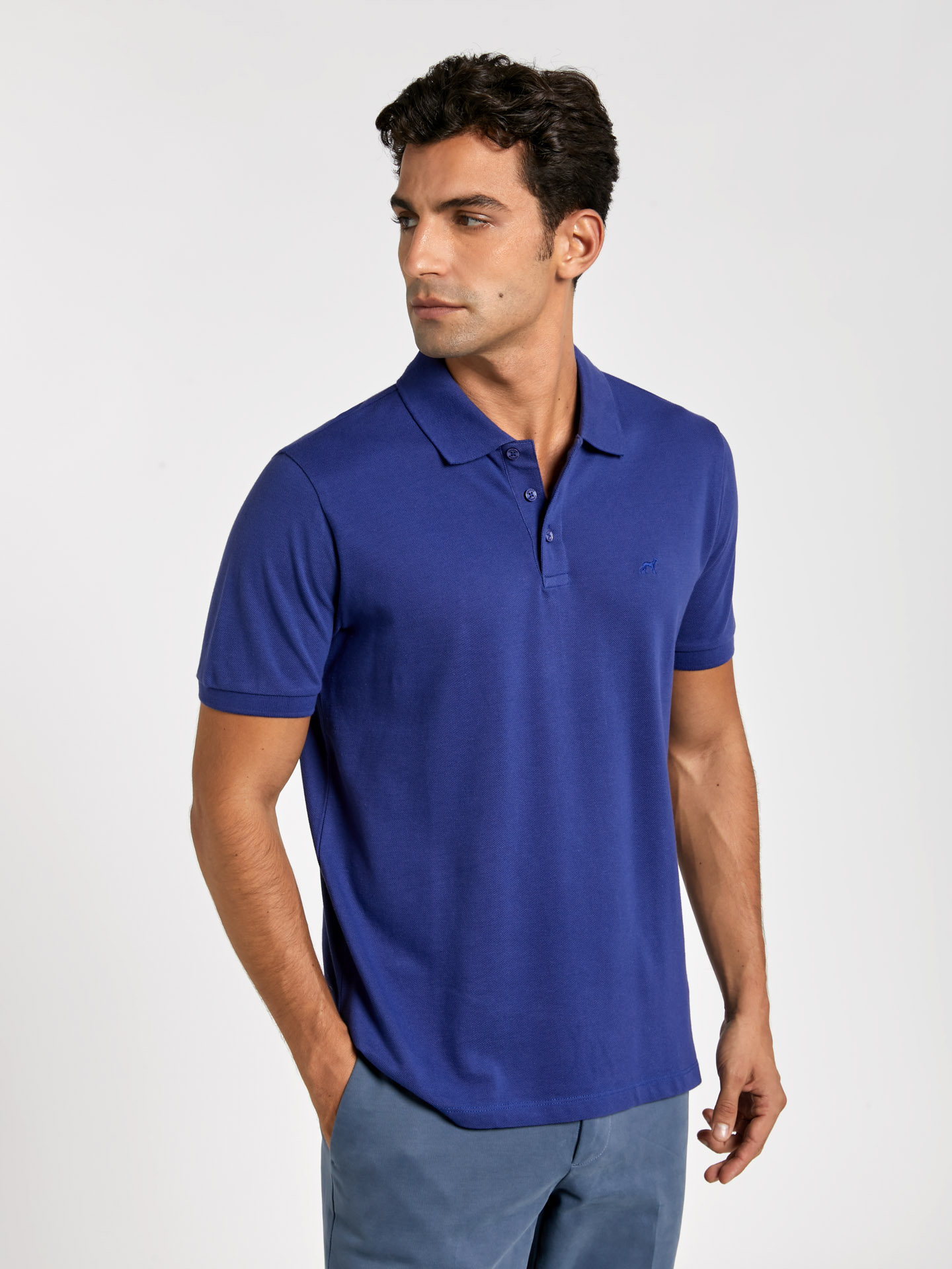 Regular fit basic piquÃ© polo shirt