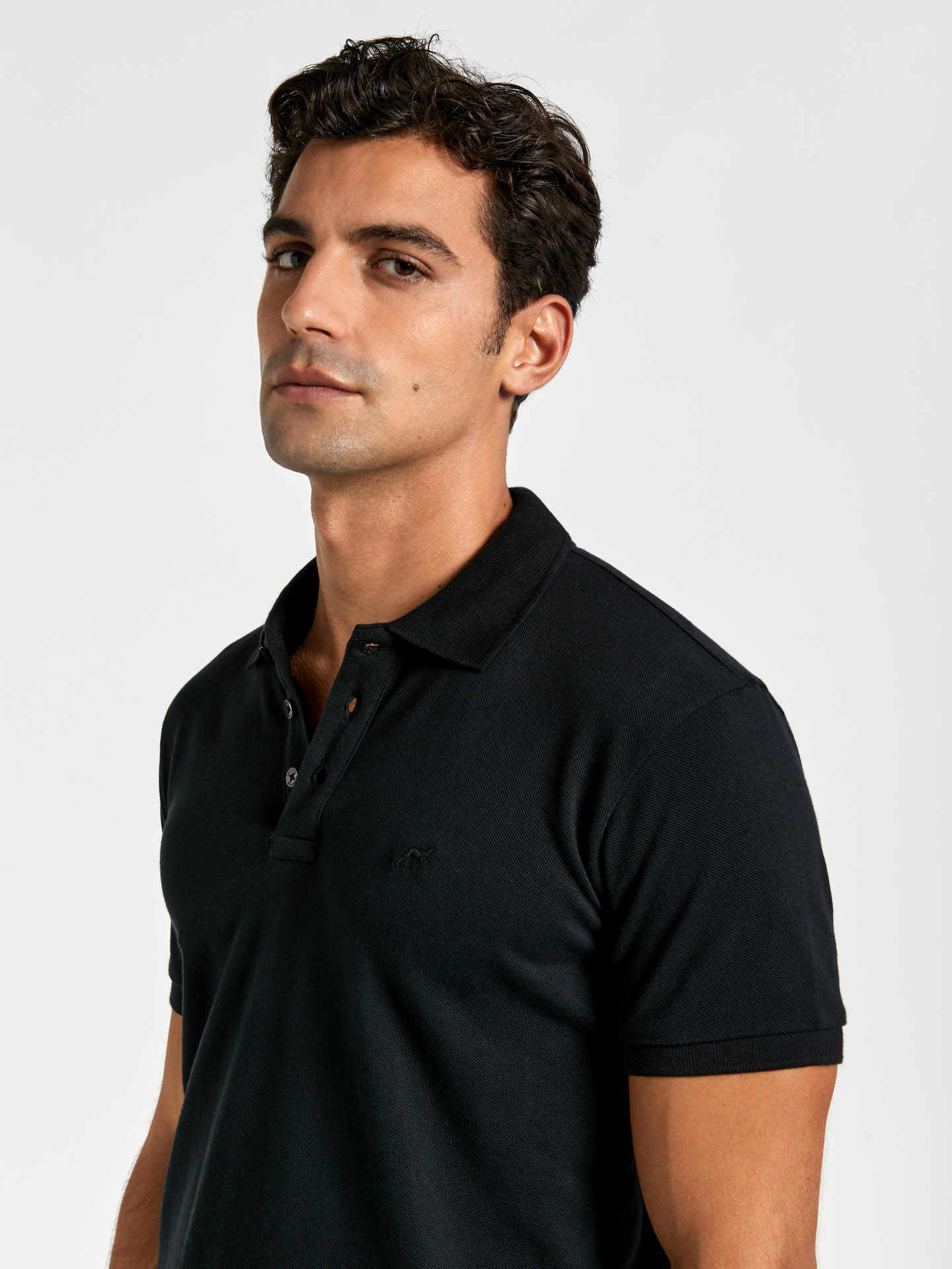 Slim fit basic piquÃ© polo shirt