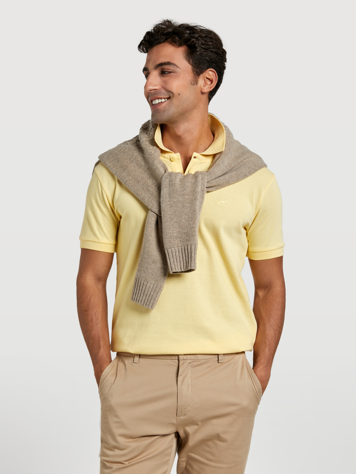 Slim fit basic piquÃ© polo shirt