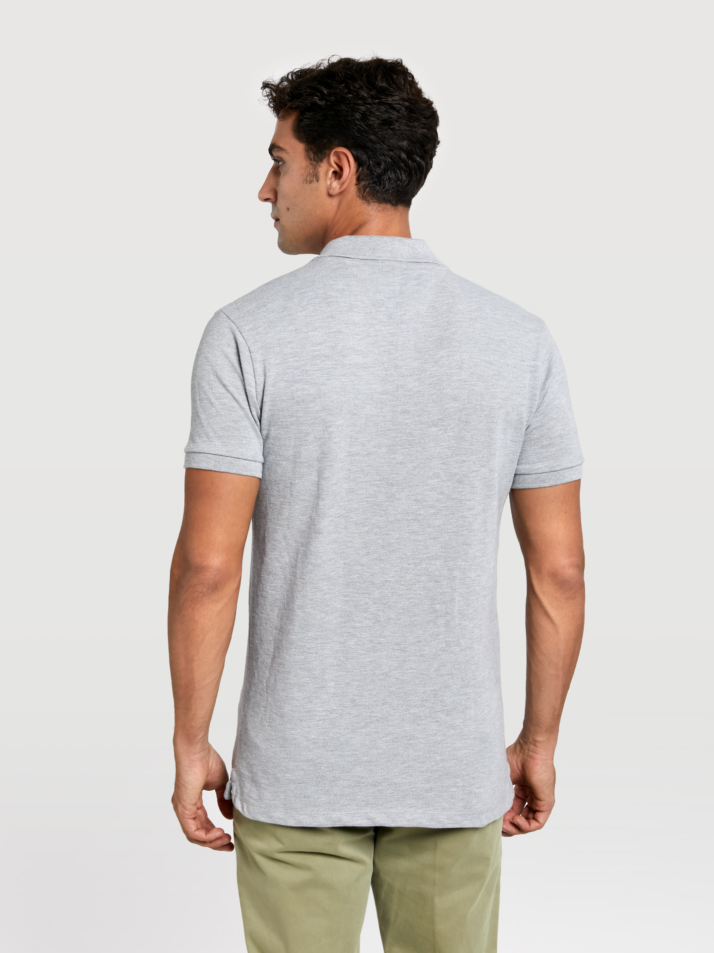 Slim fit basic piquÃ© polo shirt