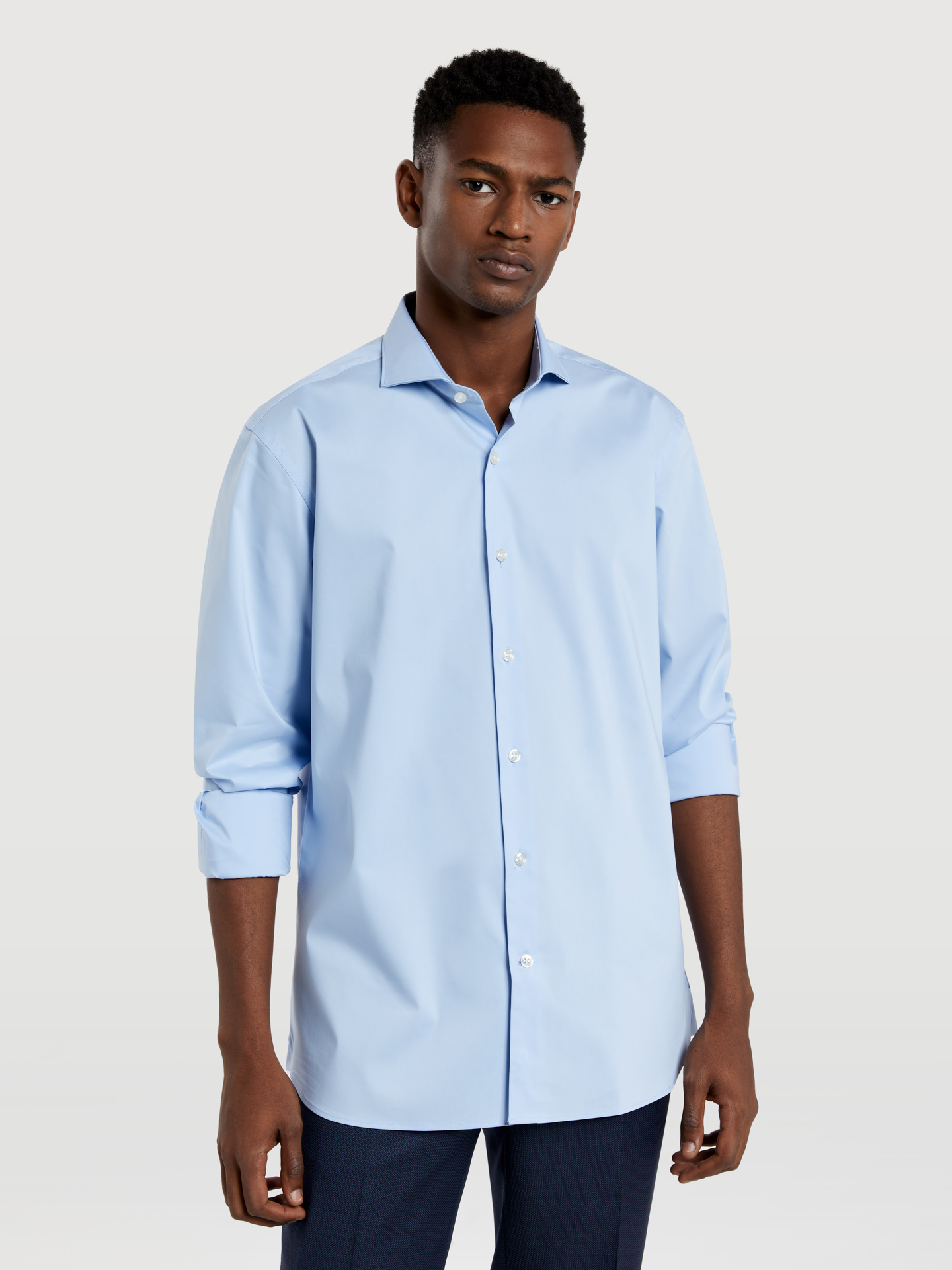 Regular fit k-easy plain poplin comfort formal shirt