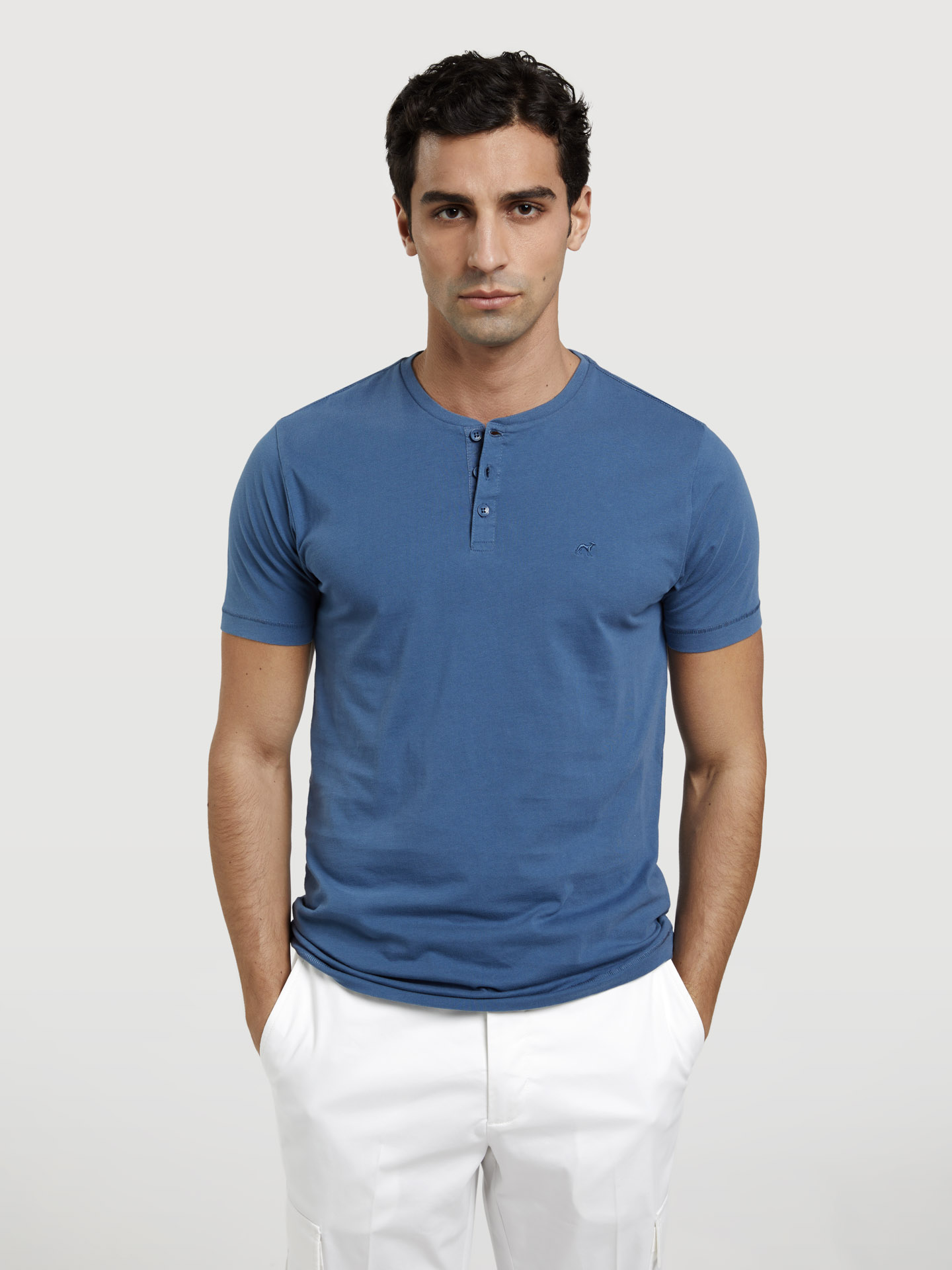 Garment Dye T-shirt With Placket