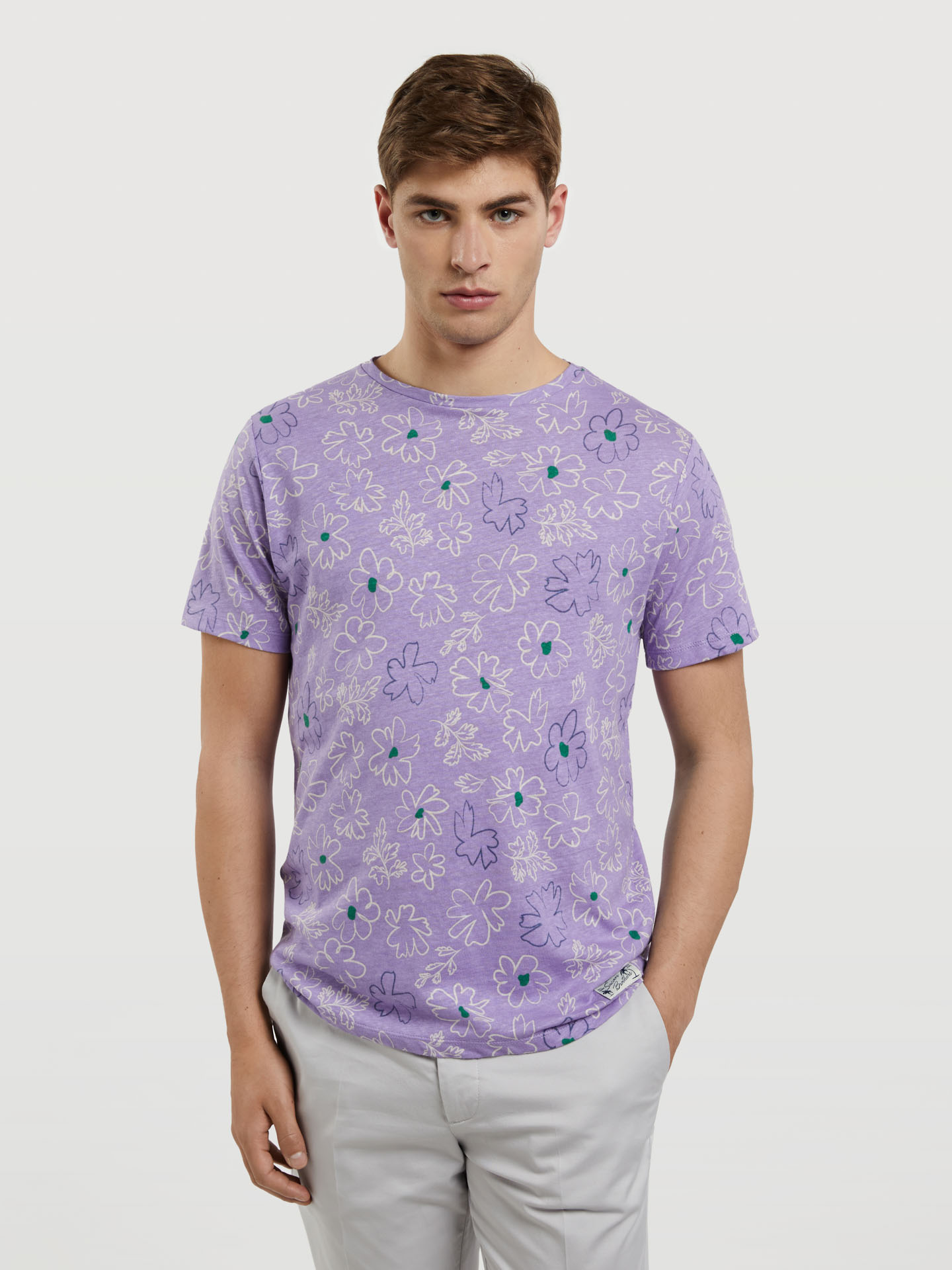 Linen and Cotton blend Printed T-shirt