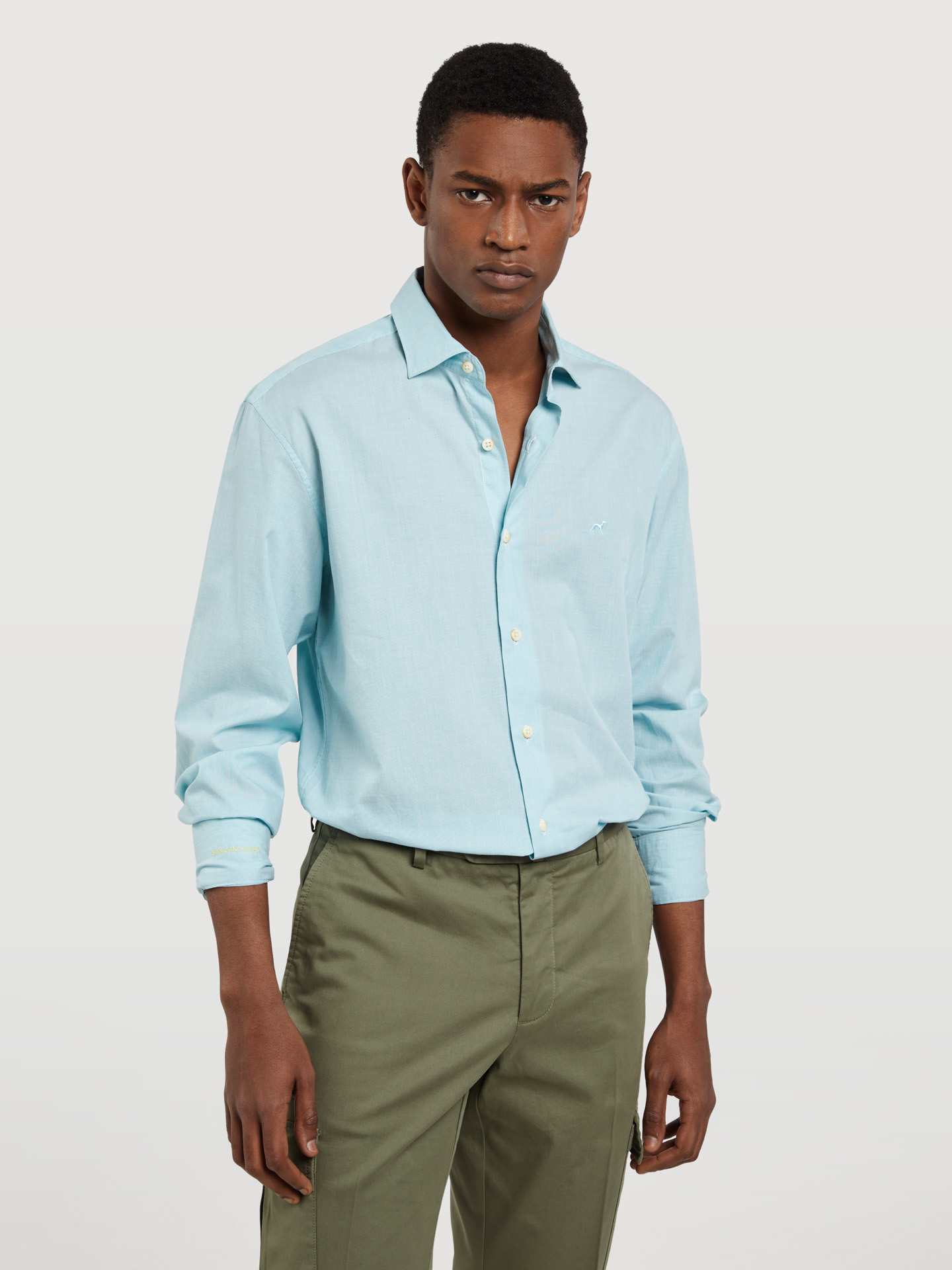 Slim fit end-on-end shirt
