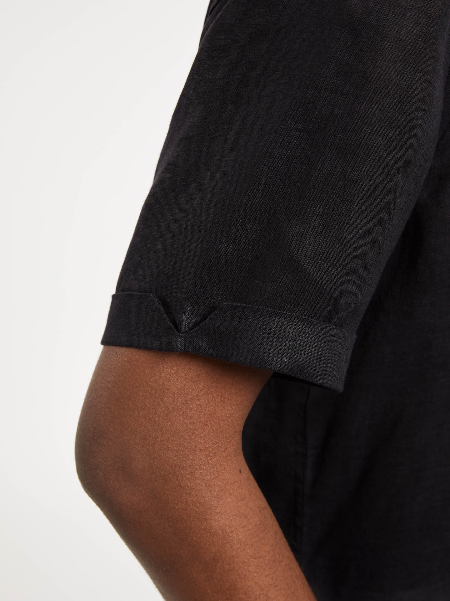 Slim fit pure linen cuba collar shirt