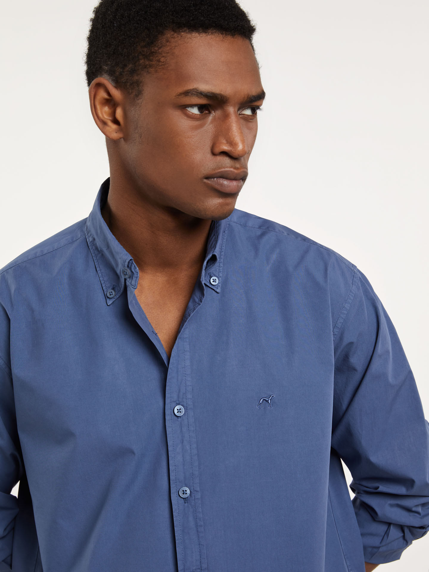 Regular fit poplin faded shirt