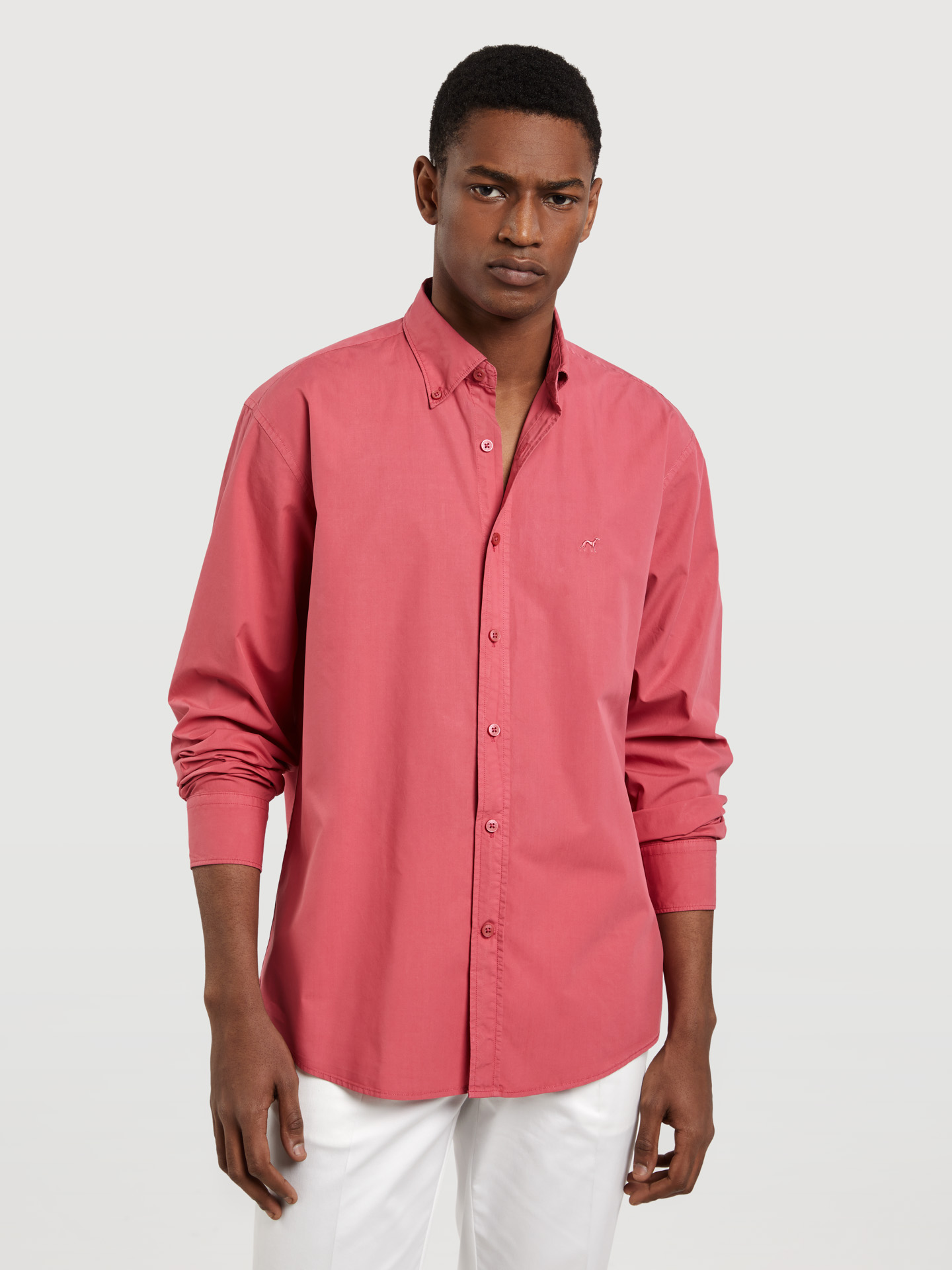 Regular fit poplin faded shirt