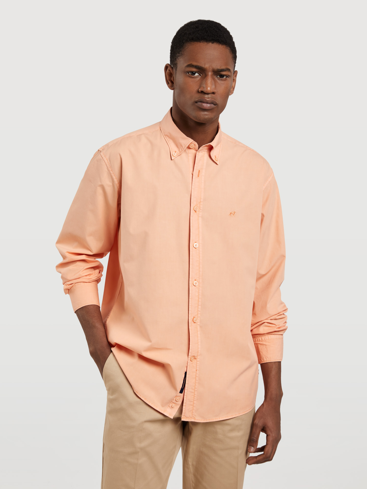 Regular fit poplin faded shirt