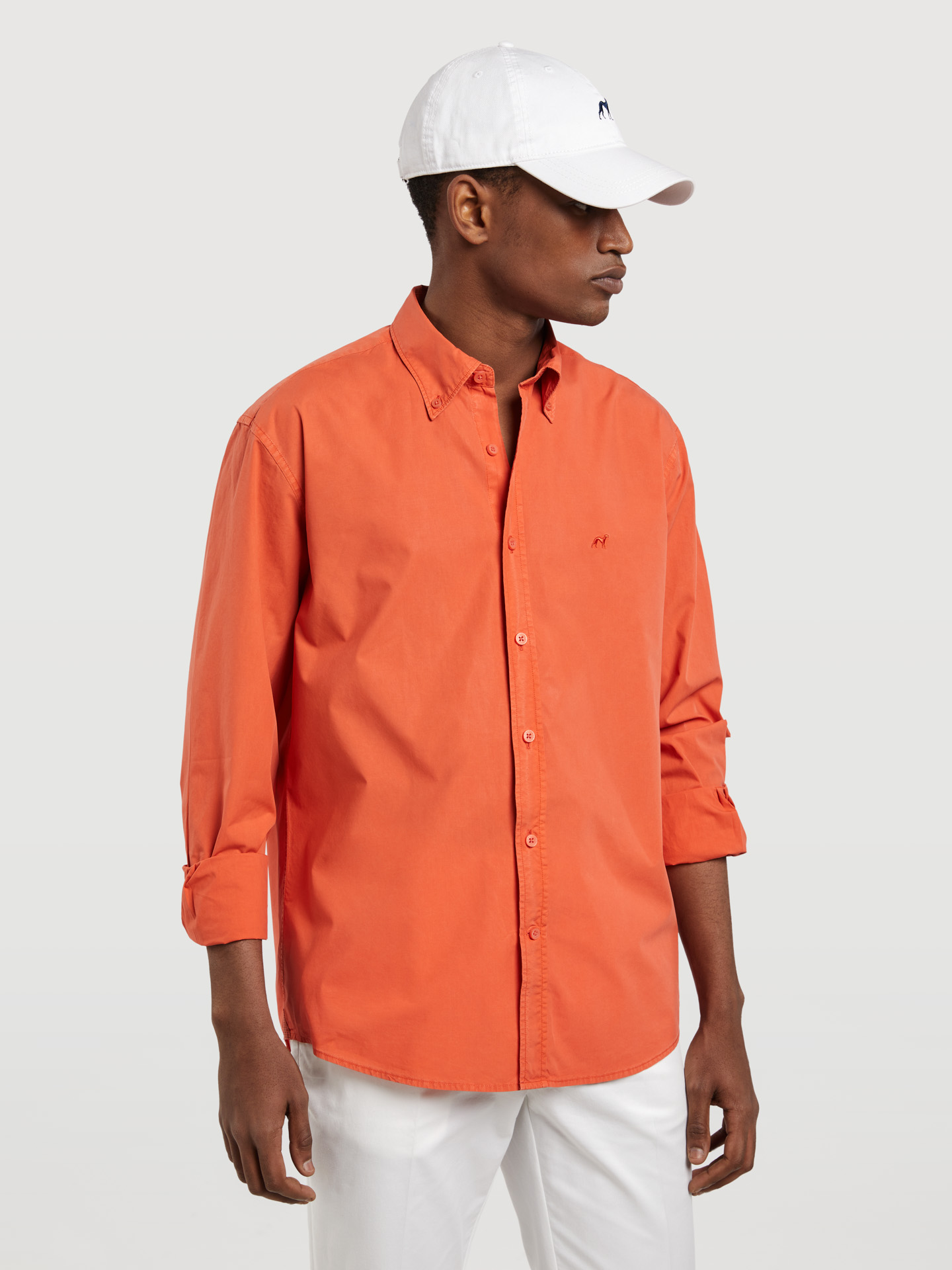 Regular fit poplin faded shirt