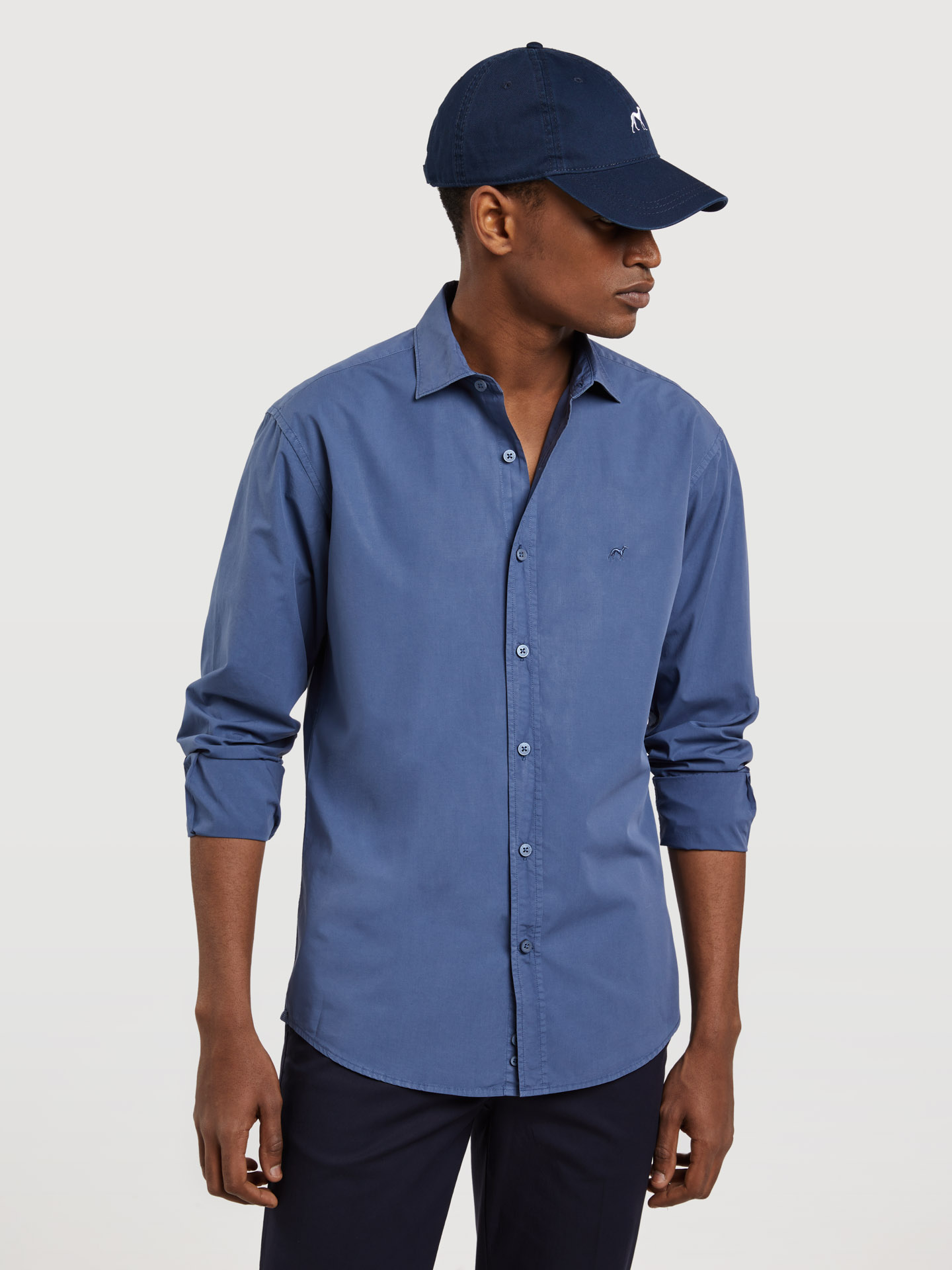 Slim fit poplin faded shirt