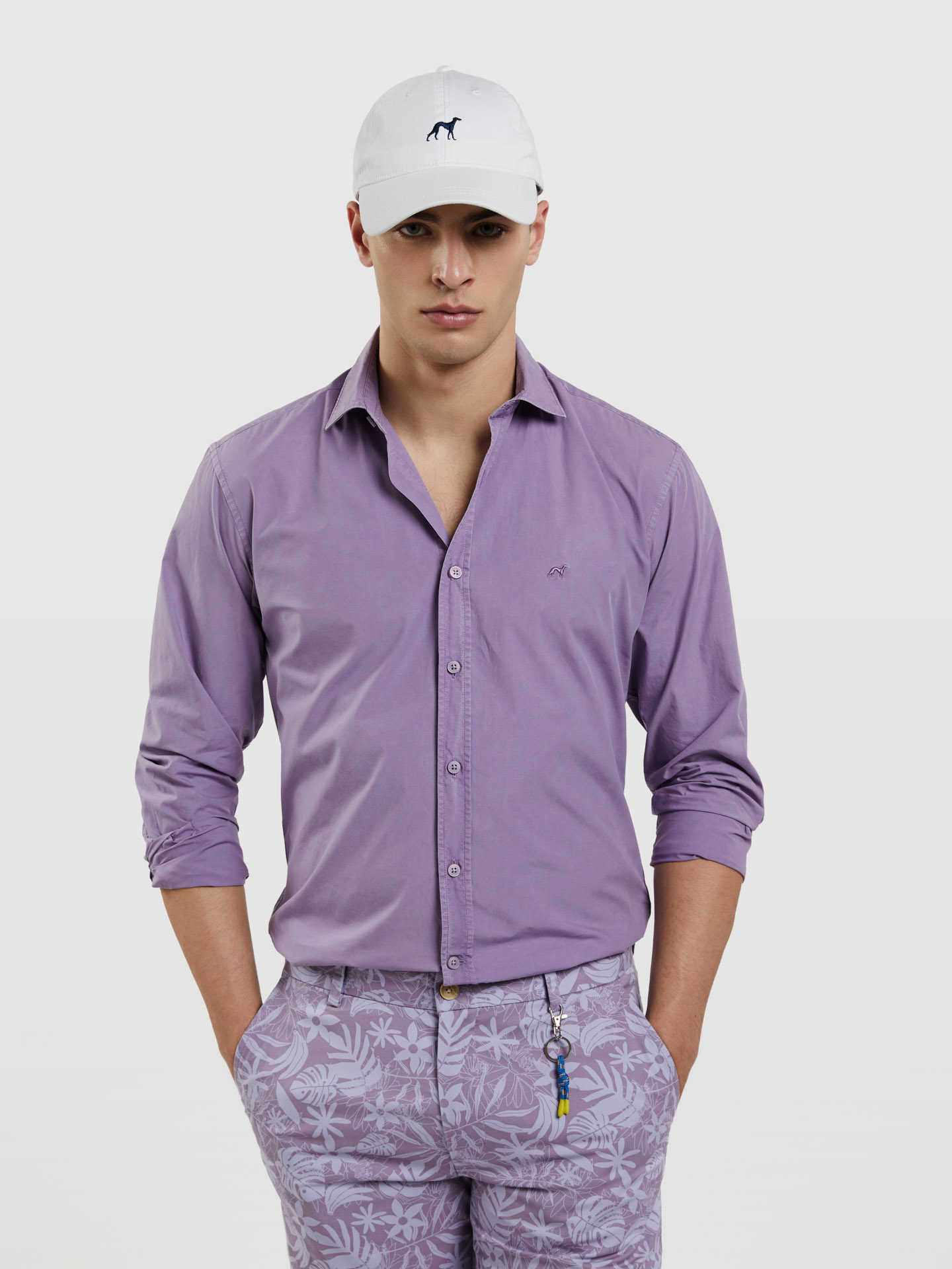 Slim fit poplin faded shirt