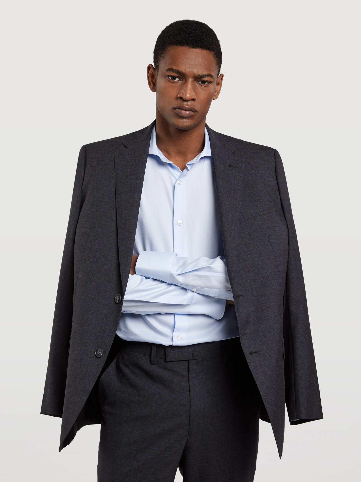 Slim fit business plain oxford formal shirt