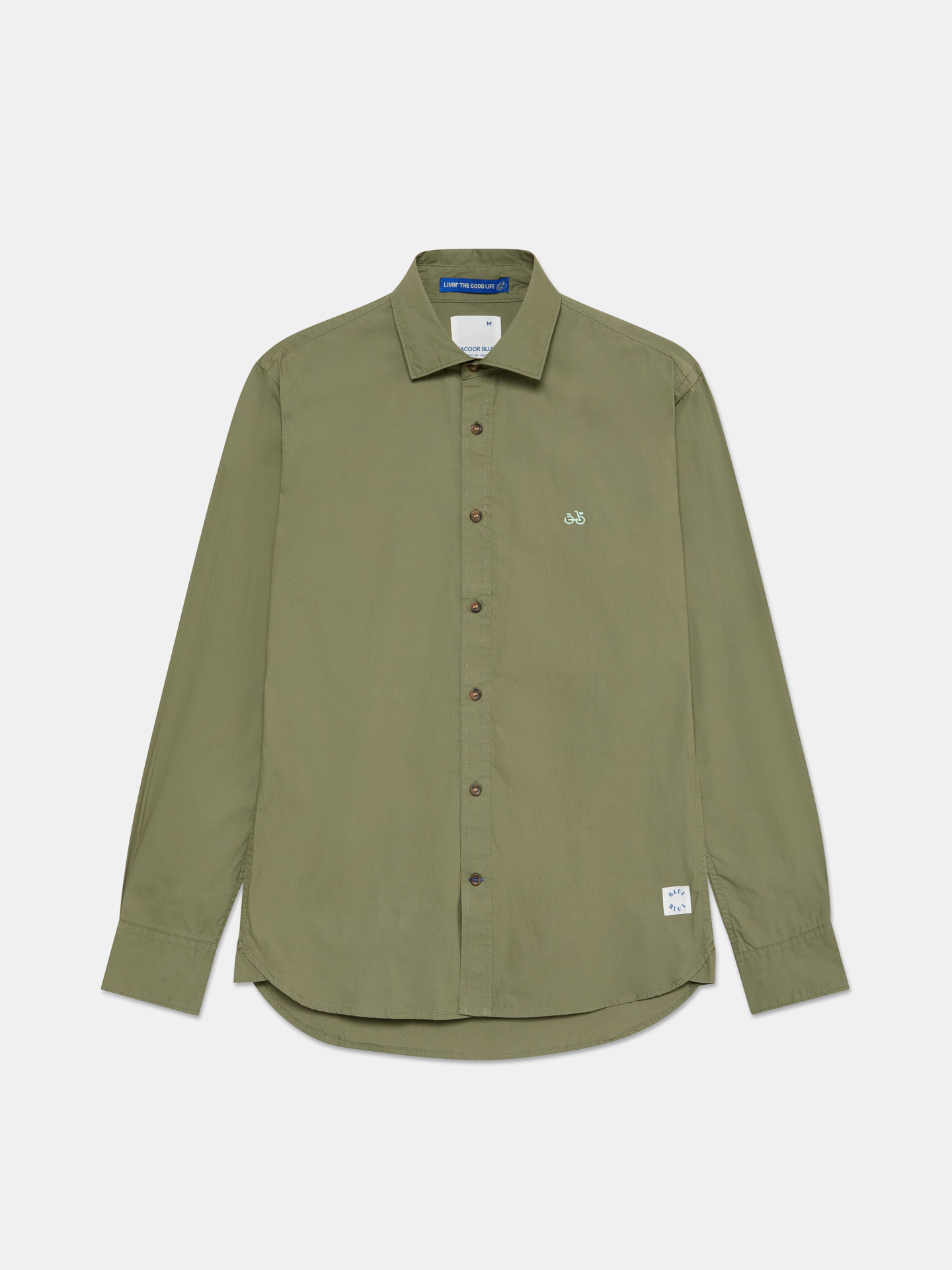 Slim Fit Shirt With Open Collar In Cotton