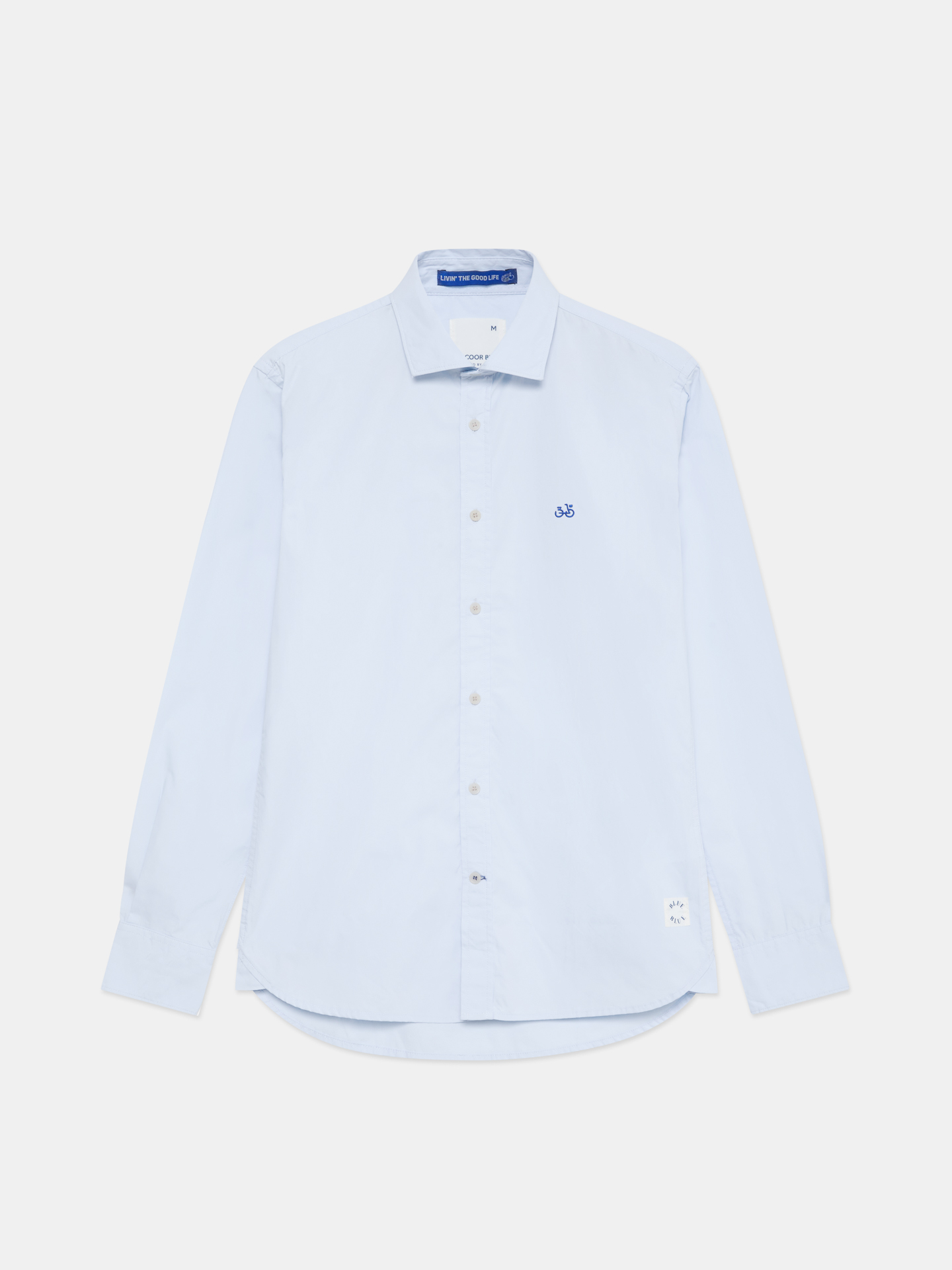 Slim Fit Shirt With Open Collar In Cotton