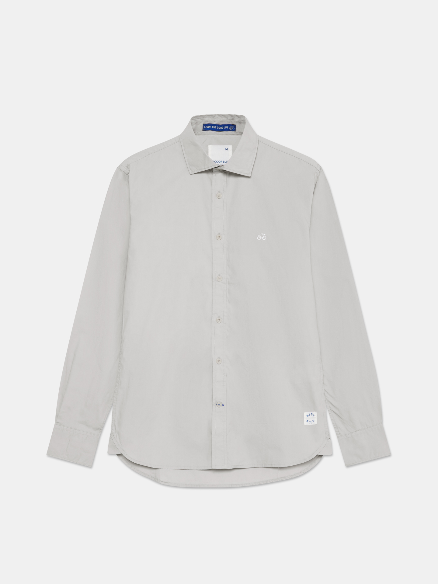 Slim Fit Shirt With Open Collar In Cotton