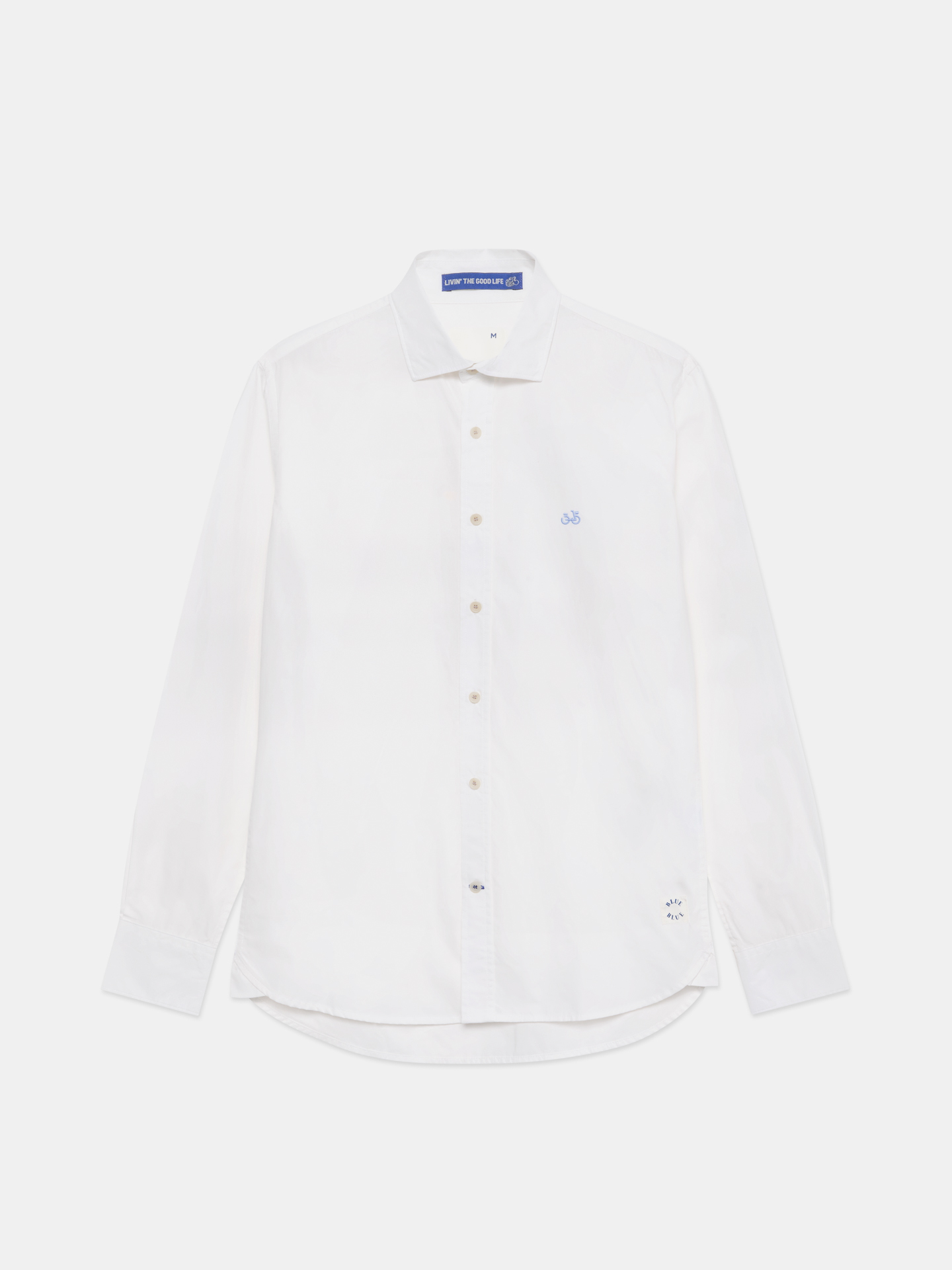 Slim Fit Shirt With Open Collar In Cotton