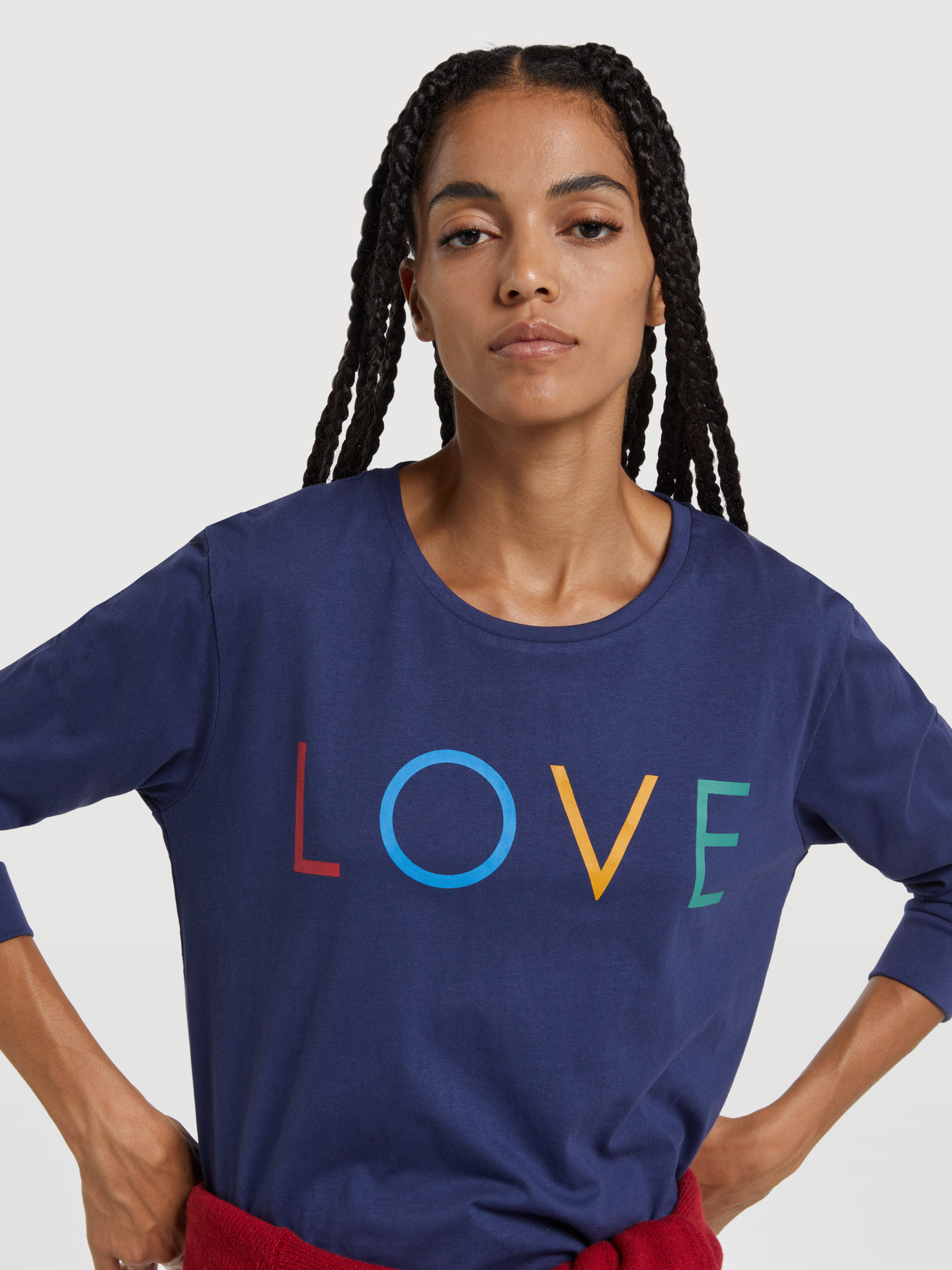 Women's Long Sleeve Cropped T-shirt with Print