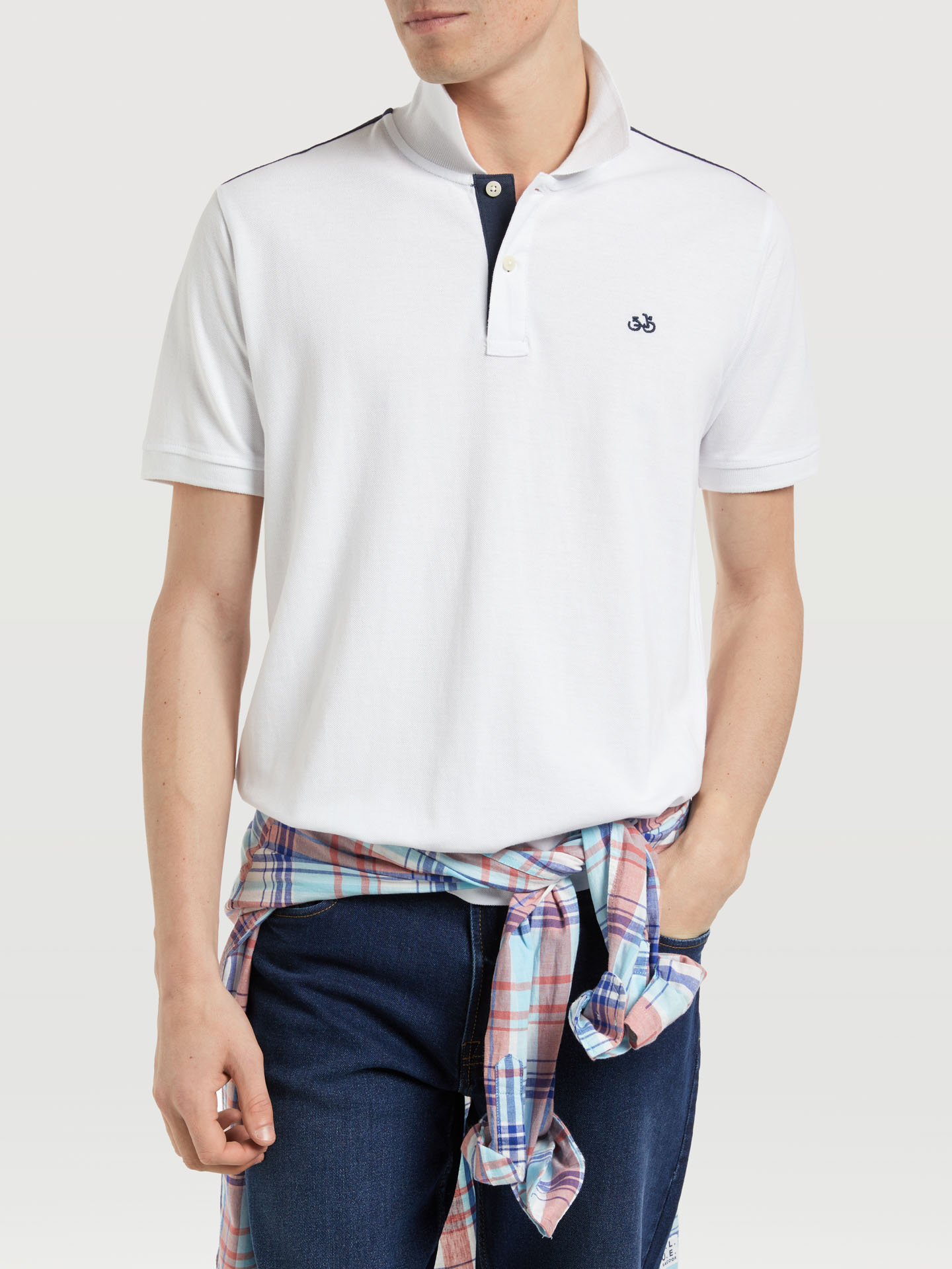 Menâ€™s polo shirt with sport print