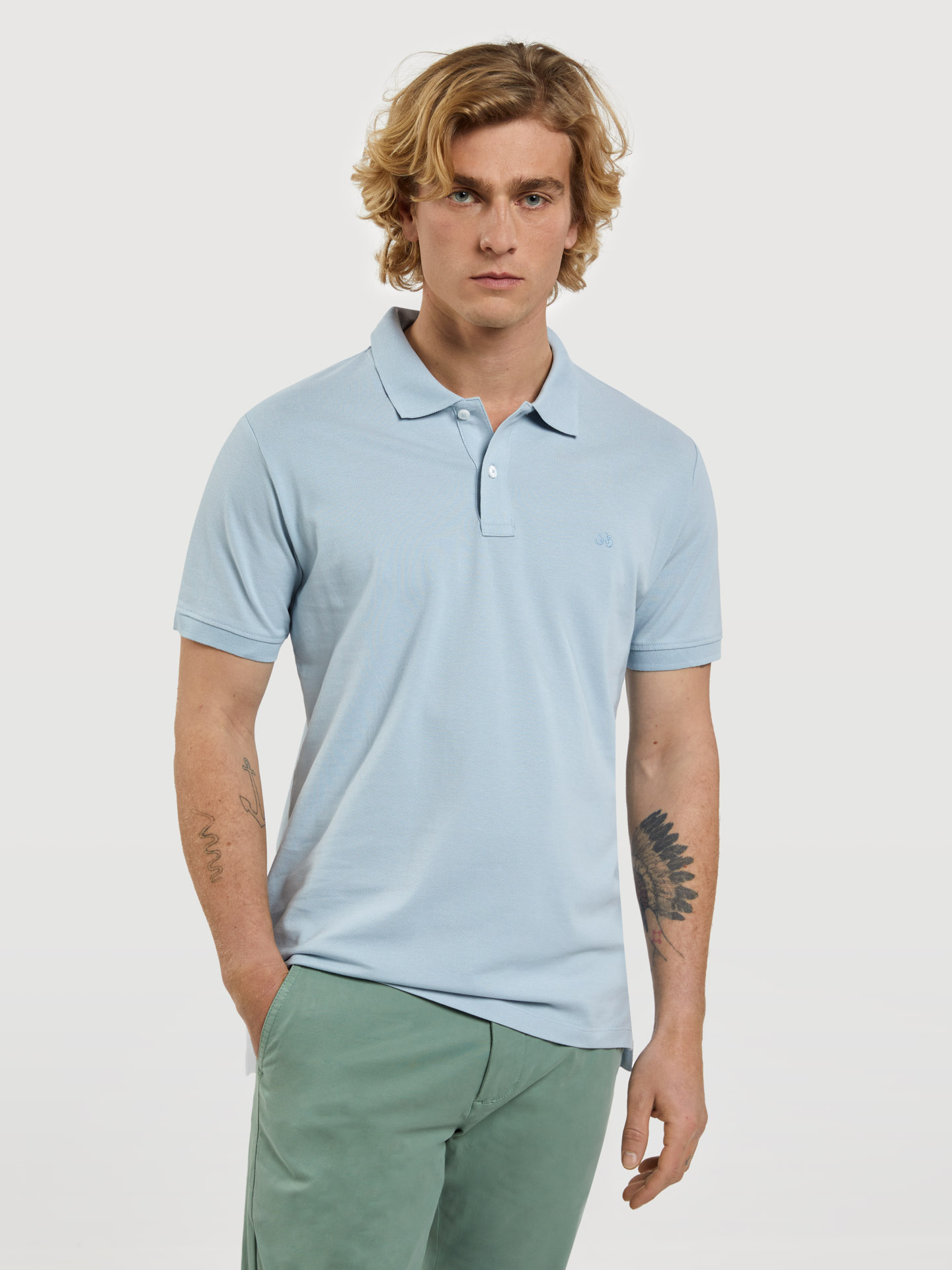 The basic short-sleeved polo shirt by SACOOR BLUE