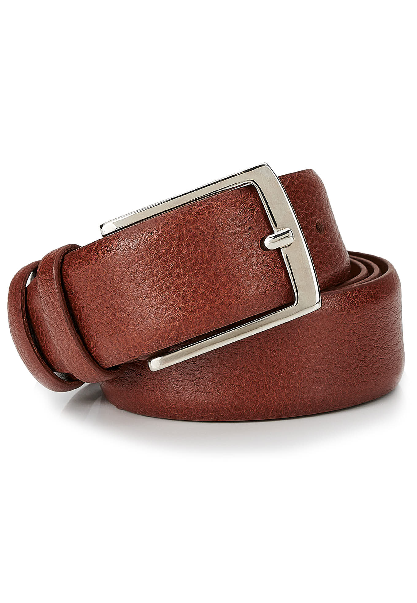 Grained leather belt