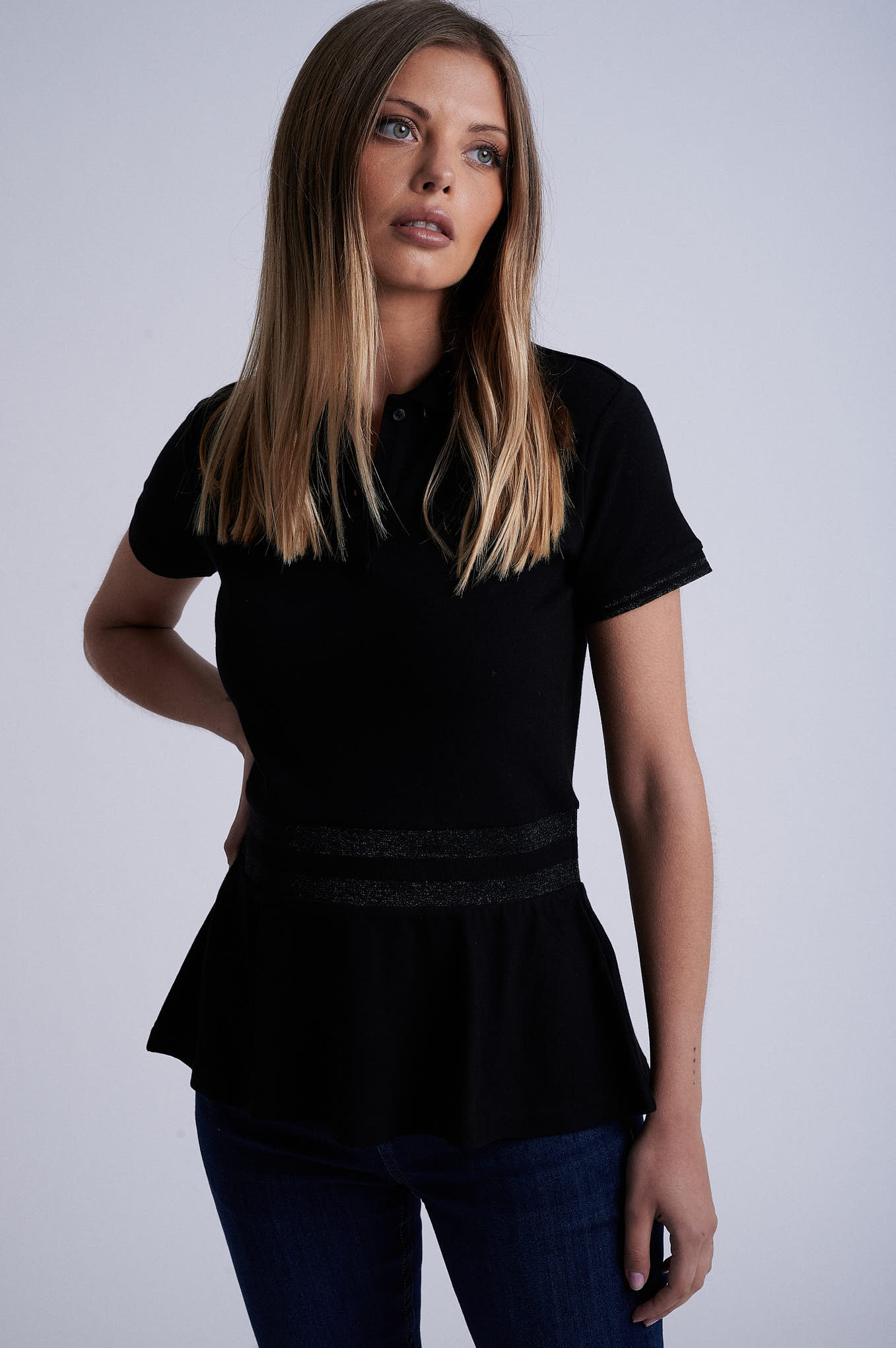 Short sleeve polo piquet with elastane